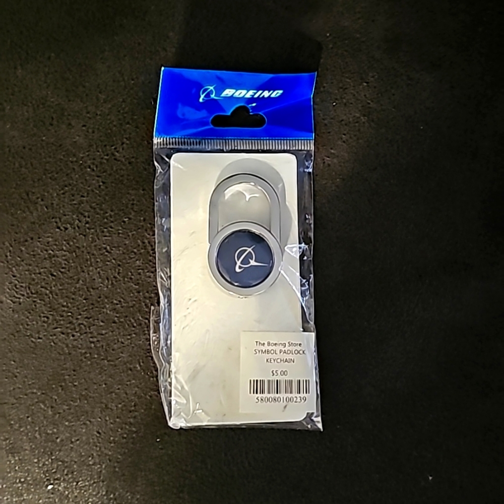 Boeing padlock keychain